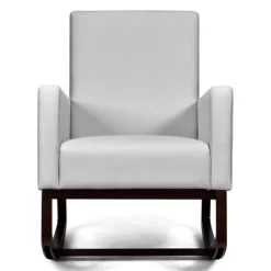 Tangkula 2-in-1 Upholstered Rocking Chair With Wood Leg & Pillow Relax Sofa Chair Light Grey/Beige/Dark Gray -Tangkula GUEST 319dd84e 5221 46b3 8dee 78b675f7bfd5