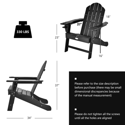 Tangkula Adirondack Chair Outdoor With Cup Holde Weather Resistant Lounger Chair For Backyard Garden Patio And Deck Black/Grey/Turquoise/White 9 Tangkula Adirondack Chair Outdoor With Cup Holde Weather Resistant Lounger Chair For Backyard Garden Patio And Deck Black/Grey/Turquoise/White - Image 7