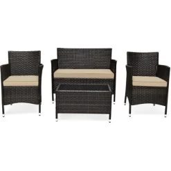Tangkula 4-Piece Patio Rattan Wicker Conversation Furniture Set Sofa Chair Table Set 20 Tangkula 4-Piece Patio Rattan Wicker Conversation Furniture Set Sofa Chair Table Set -Tangkula GUEST 3309db2e cd3a 4e44 a2b6 c141532045cc