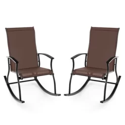 Tangkula Set Of 2 Outdoor Rocking Chair Patio Rocker W/ Breathable Fabric Brown 19 Tangkula Set Of 2 Outdoor Rocking Chair Patio Rocker W/ Breathable Fabric Brown -Tangkula GUEST 330c27b5 729d 4d25 bd58 0498ff42d2a4