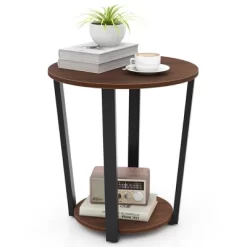 Tangkula Industrial End Table Sofa Side Table Set Ot 2 Nightstand W/ Storage Shelf -Tangkula GUEST 3326e417 efeb 4735 b57a 0e63f30ae2cc