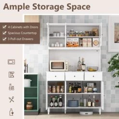 Tangkula 77" Tall Kitchen Pantry Storage Cabinet With LED Lights And Power Outlets 14 Tangkula 77" Tall Kitchen Pantry Storage Cabinet With LED Lights And Power Outlets -Tangkula GUEST 3370b3d5 2764 4c9b a5e6 5b2ea8962237