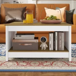 Tangkula Coffee Table W/ Storage Shelf Farmhouse Rustic Center Table Space-Saving 14 Tangkula Coffee Table W/ Storage Shelf Farmhouse Rustic Center Table Space-Saving -Tangkula GUEST 337a3e3b eada 43a6 8277 a7994aceb072