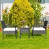 Tangkula 3 Pieces Patio Set Outdoor Wicker Rattan Furniture W/ Cushions -Tangkula GUEST 338fc2eb e89d 454b 898e f3c520e2db37