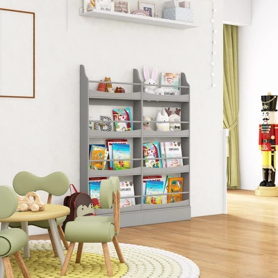 Tangkula 4-Tier Kids Bookshelf Toy Storage Bookcase Rack Wall W/ Anti-toppling Kits 11 Tangkula 4-Tier Kids Bookshelf Toy Storage Bookcase Rack Wall W/ Anti-toppling Kits - Image 9