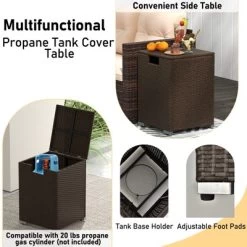 Tangkula 4 PCS Outdoor Furniture Set W/ 32" Fire Pit Table & Propane Tank Cover 13 Tangkula 4 PCS Outdoor Furniture Set W/ 32" Fire Pit Table & Propane Tank Cover -Tangkula GUEST 3521d1e9 0e3d 4642 9047 7b0fce012637