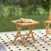 Tangkula 2 PCS Outdoor Folding Side Table Acacia Wood End Table Square Patio Bistro Table