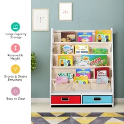 Tangkula Book Rack Kids Toys Organizer Shelves With 4 Sling Bookshelf And 2 Boxes 17 Tangkula Book Rack Kids Toys Organizer Shelves With 4 Sling Bookshelf And 2 Boxes -Tangkula GUEST 363dcfa4 09f7 4270 b17f f09885336824