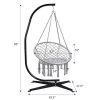 Tangkula Hammock Chair Hanging Cotton Rope Macrame Swing Chair W/ Stand Gray -Tangkula GUEST 3656e1e8 fc47 4b0a 9f36 efc112d4dce3