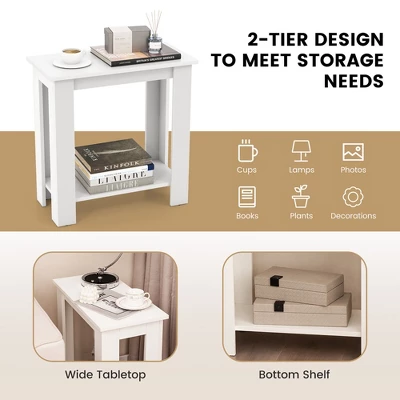 Tangkula 2 PCS 2-Tier End Table Modern Sofa Bedside Compact Nightstand With Storage Shelf 9 Tangkula 2 PCS 2-Tier End Table Modern Sofa Bedside Compact Nightstand With Storage Shelf - Image 7
