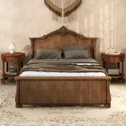 Tangkula 2-Tier Nightstand W/ Shelf & Wood Grains Drawer Round White/Brown 17 Tangkula 2-Tier Nightstand W/ Shelf & Wood Grains Drawer Round White/Brown -Tangkula GUEST 36e1cef0 eb85 4f56 b687 2bac46378867