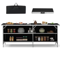 Tangkula Portable Bar Table Folding Camping Table W/ Aluminum Alloy Frame 2-Tier Shelves 22 Tangkula Portable Bar Table Folding Camping Table W/ Aluminum Alloy Frame 2-Tier Shelves -Tangkula GUEST 372ea8df cdf1 429f bfbf e500e0ad6a64
