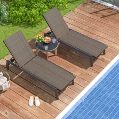 Tangkula PE Wicker Patio Chaise Lounge Chair, Outdoor 4-Position Recliner With Wheels, Outdoor Reclining Chair Mix Brown -Tangkula GUEST 37579bfd 244c 4cef ab0f 7ea4860a3c83