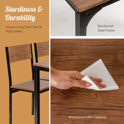 Tangkula 4PCS Dining Table Set Kitchen Table With Bench And Chairs Industrial Gathering Bench Dining Set Brown/Grey 13 Tangkula 4PCS Dining Table Set Kitchen Table With Bench And Chairs Industrial Gathering Bench Dining Set Brown/Grey -Tangkula GUEST 37849c8a 305c 44cb 8dd9 ac381738c56a