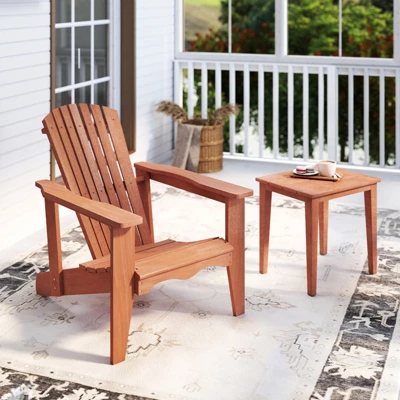Tangkula Solid Wood Garden Chair W/ High Backrest Wide Armrests & Contoured Seat 4 Tangkula Solid Wood Garden Chair W/ High Backrest Wide Armrests & Contoured Seat - Image 2