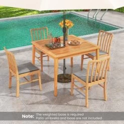 Tangkula 39" 4-Person Outdoor Acacia Wood Dining Table W/ 1.96" Umbrella Hole For Porch 15 Tangkula 39" 4-Person Outdoor Acacia Wood Dining Table W/ 1.96" Umbrella Hole For Porch -Tangkula GUEST 37c30bc4 e908 4f7a 9fd4 a14dd39bd3c8