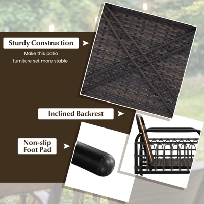 Tangkula 8PCS Furniture Set Outdoor Wicker Conversation Bistro Set W/ Soft Cushions Patio 4 Tangkula 8PCS Furniture Set Outdoor Wicker Conversation Bistro Set W/ Soft Cushions Patio - Image 2