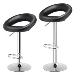 Tangkula Set Of 2 PU Leather Bar Stools Adjustable Kitchen Counter Chairs Black 9 Tangkula Set Of 2 PU Leather Bar Stools Adjustable Kitchen Counter Chairs Black -Tangkula GUEST 389db16d ad22 4832 bb23 1339047c56a3