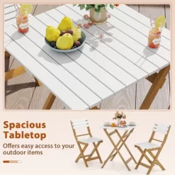 Tangkula 3 Piece Folding Outdoor Patio Bistro Set Space Saving Foldable Acacia Wood Porch Chairs And Square Table -Tangkula GUEST 38a1412b 274c 4d8a a2cb 59d029963de6