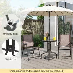 Tangkula 3 Pieces Bistro Set Outdoor Furniture Set W/Tempered Glass Table Umbrella Hole Quick-dry Fabric -Tangkula GUEST 390f10da 786f 4282 a7b9 6cf7a66d4f5b