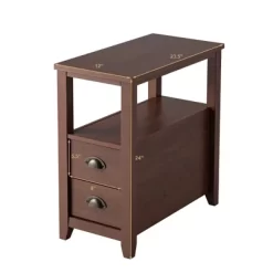 Tangkula Retro Wooden Side End Table Rectangular Nightstand With 2 Drawers And Shelf Coffee/Brown 11 Tangkula Retro Wooden Side End Table Rectangular Nightstand With 2 Drawers And Shelf Coffee/Brown -Tangkula GUEST 399956f3 0126 4536 92dc c4f16de099b5