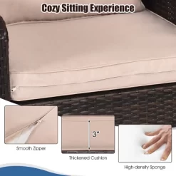 Tangkula 5-Piece Patio Rattan Conversation Set Cushioned Sofas And Ottoman Set With Table 21 Tangkula 5-Piece Patio Rattan Conversation Set Cushioned Sofas And Ottoman Set With Table -Tangkula GUEST 399d69d6 4068 4882 9925 35d3638b235e