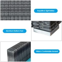 Tangkula 3PCS Patio Rattan Furniture Set Outdoor Bistro Set W/Washable Cushion For Garden Poolside Backyard Turquoise -Tangkula GUEST 3a2a167b b070 4532 a3b1 dec23c6ea2fe