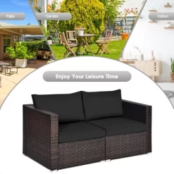 Tangkula 4PCS Rattan Corner Sofa Set Patio Outdoor Furniture Set W/ Black Cushions 17 Tangkula 4PCS Rattan Corner Sofa Set Patio Outdoor Furniture Set W/ Black Cushions -Tangkula GUEST 3a85fa84 5e1b 4de6 8b38 e2ee35bbedb0