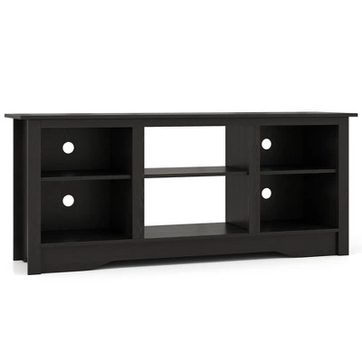 Tangkula 58" TV Stand Entertainment Center W/ 3-Adjustable Shelves For 65" TV Black 11 Tangkula 58" TV Stand Entertainment Center W/ 3-Adjustable Shelves For 65" TV Black - Image 9