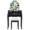 Tangkula Mirrored Vanity Table Set Lighted Makeup Dresser W/ Drawers