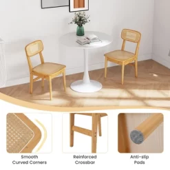 Tangkula Rattan Dining Chairs Set Of 4 Kitchen Dining Chairs W/ Simulated Rattan Backrest 17 Tangkula Rattan Dining Chairs Set Of 4 Kitchen Dining Chairs W/ Simulated Rattan Backrest -Tangkula GUEST 3b9d5ec2 23a9 4c9c 8968 2c592bbc30ad