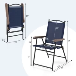 Tangkula Patio Folding Chairs Set Of 2 Outdoor Dining Chairs W/ Ergonomic Backrests & Armrests -Tangkula GUEST 3bd0792e 655e 4db2 98c8 a31e98af20c8