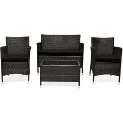 Tangkula 4-Piece Patio Rattan Wicker Conversation Furniture Set Sofa Chair Table Set 30 Tangkula 4-Piece Patio Rattan Wicker Conversation Furniture Set Sofa Chair Table Set -Tangkula GUEST 3bdbaffb fb4f 40a2 a895 976ca80fc748