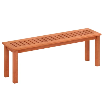 Tangkula Outdoor Solid Wood Bench Backless Dining Bench W/ Slatted Seat 12 Tangkula Outdoor Solid Wood Bench Backless Dining Bench W/ Slatted Seat - Image 10