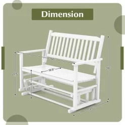 Tangkula 2 Seats Outdoor Glider Bench Poplar Wood Patio Swing Glider Loveseat Chair W/ Armrests 18 Tangkula 2 Seats Outdoor Glider Bench Poplar Wood Patio Swing Glider Loveseat Chair W/ Armrests -Tangkula GUEST 3c56e61d a8dc 49b4 89a6 69d0859e8402