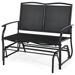 Tangkula 2 Person Swing Glider Bench Patio Rocking Lounge Chair W/Steel Frame For Garden Backyard Balcony Gray/Black -Tangkula GUEST 3cc3d2d4 7efd 41c7 aa15 67ebb2e8f5e6