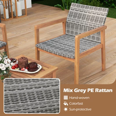 Tangkula 8 Pieces Patio Furniture Set PE Rattan Patio Bistro Set W/ Loveseat 6 Tangkula 8 Pieces Patio Furniture Set PE Rattan Patio Bistro Set W/ Loveseat - Image 4