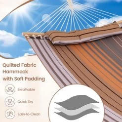 Tangkula Patio Hammock Foldable Portable Swing Chair Bed Detachable Pillow Blue & Green 20 Tangkula Patio Hammock Foldable Portable Swing Chair Bed Detachable Pillow Blue & Green -Tangkula GUEST 3d27e3ee 6dcb 4f8d b582 9f9012be60d3