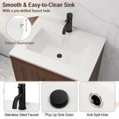 Tangkula 25 Inch Wooden Bathroom Vanity Sink Combo With Open Shelf & Sink & Pop Up Drain 14 Tangkula 25 Inch Wooden Bathroom Vanity Sink Combo With Open Shelf & Sink & Pop Up Drain -Tangkula GUEST 3d588531 385e 43bb 8a66 fe924a2c0ed6
