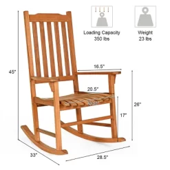 Tangkula 2 PCS Outdoor Eucalyptus Rocking Chair Single Rocker For Patio Deck Natural -Tangkula GUEST 3d9f2bfc d3ca 4822 bc9e 351a95dfa134