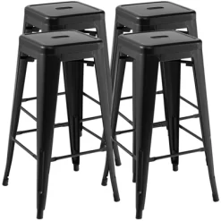 Tangkula 30" Set Of 4 Stackable Backless Metal Bar Stools W/ Footrest For Kitchen 21 Tangkula 30" Set Of 4 Stackable Backless Metal Bar Stools W/ Footrest For Kitchen -Tangkula GUEST 3da5da04 9001 43a4 90d1 1bf1cbd74e74