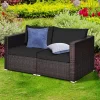 Tangkula 2PCS Rattan Corner Sofa Set Patio Outdoor Furniture Set W/ 4 Black Cushions 2 Tangkula 2PCS Rattan Corner Sofa Set Patio Outdoor Furniture Set W/ 4 Black Cushions -Tangkula GUEST 3e67604d 81fa 45b9 8111 da702f79bd33