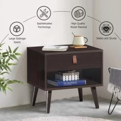 Tangkula Retro Wood Nightstand With Storage Drawer End Table Bedside Table 13 Tangkula Retro Wood Nightstand With Storage Drawer End Table Bedside Table -Tangkula GUEST 3f076e60 69be 41aa 8511 6880a1fa97df