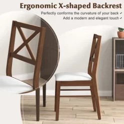 Tangkula Dining Chairs Set Of 4 Upholstered Kitchen Side Chairs W/ Rubber Wood Frame -Tangkula GUEST 3f298517 ab0b 4cfa b628 9836c3f47ce1