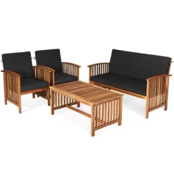 Tangkula 4PCS Patio Acacia Wood Sofa Set Conversation Couch Coffee Table With Cushions 20 Tangkula 4PCS Patio Acacia Wood Sofa Set Conversation Couch Coffee Table With Cushions -Tangkula GUEST 3f443a13 1a56 4e68 b7d7 0c730edcdca5