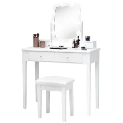 Tangkula Vanity Table Set With Lighted Mirror Adjustable 10 Bulbs Dresser 4 Drawer 21 Tangkula Vanity Table Set With Lighted Mirror Adjustable 10 Bulbs Dresser 4 Drawer -Tangkula GUEST 3f62dc03 c7d1 4180 9719 d276eb05cd3e