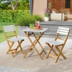 Tangkula 3 Piece Folding Outdoor Patio Bistro Set Space Saving Foldable Acacia Wood Porch Chairs And Square Table -Tangkula GUEST 3f6cfa8d 503e 4bc9 a5ff 837ecb40d9c6