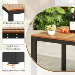 Tangkula Patio Dining Table For 8 79" Large Rectangle Table W/ Acacia Wood Tabletop 17 Tangkula Patio Dining Table For 8 79" Large Rectangle Table W/ Acacia Wood Tabletop -Tangkula GUEST 3fa34d21 cbc1 49eb b0ae 625666b8cb23