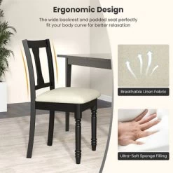 Tangkula Set Of 4 Upholstered Wooden Dining Chair W/ Seat Storage Space -Tangkula GUEST 3fd17d96 1e1d 405c 9a87 f0c1eccf79e4