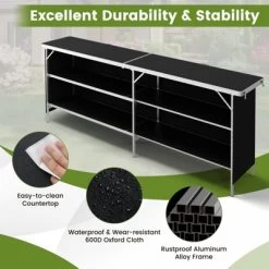 Tangkula Portable Bar Table Folding Camping Table W/ Aluminum Alloy Frame 2-Tier Shelves 17 Tangkula Portable Bar Table Folding Camping Table W/ Aluminum Alloy Frame 2-Tier Shelves -Tangkula GUEST 3fdfbf63 8e1d 47d1 853d 7842a62476be